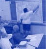 youth writing on whiteboard