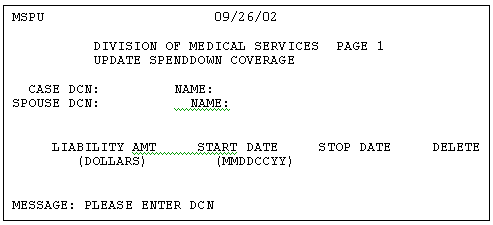 Sample MSPU Screen